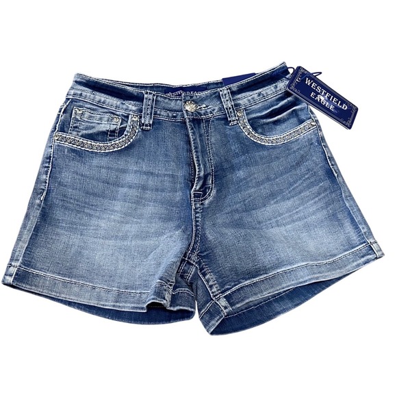 Westfield Eagle Pants - Westfield Eagle Womens Embroidered Rhinestone Denim Shorts Size 11 COMFORTABLE!!